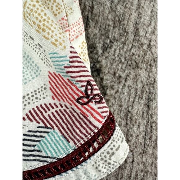 Prana Womens Size Large Floral Multicolor Drawstring Eyelet Lace Trim Shorts - Picture 3 of 6